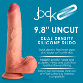 Jock 9.8" Uncut Dual Density Silicone Dildo With Ball